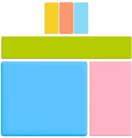 building blocks in the shape of a package