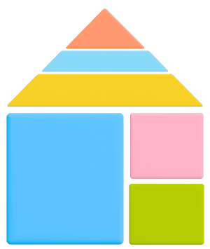 service building blocks in the shape of a house