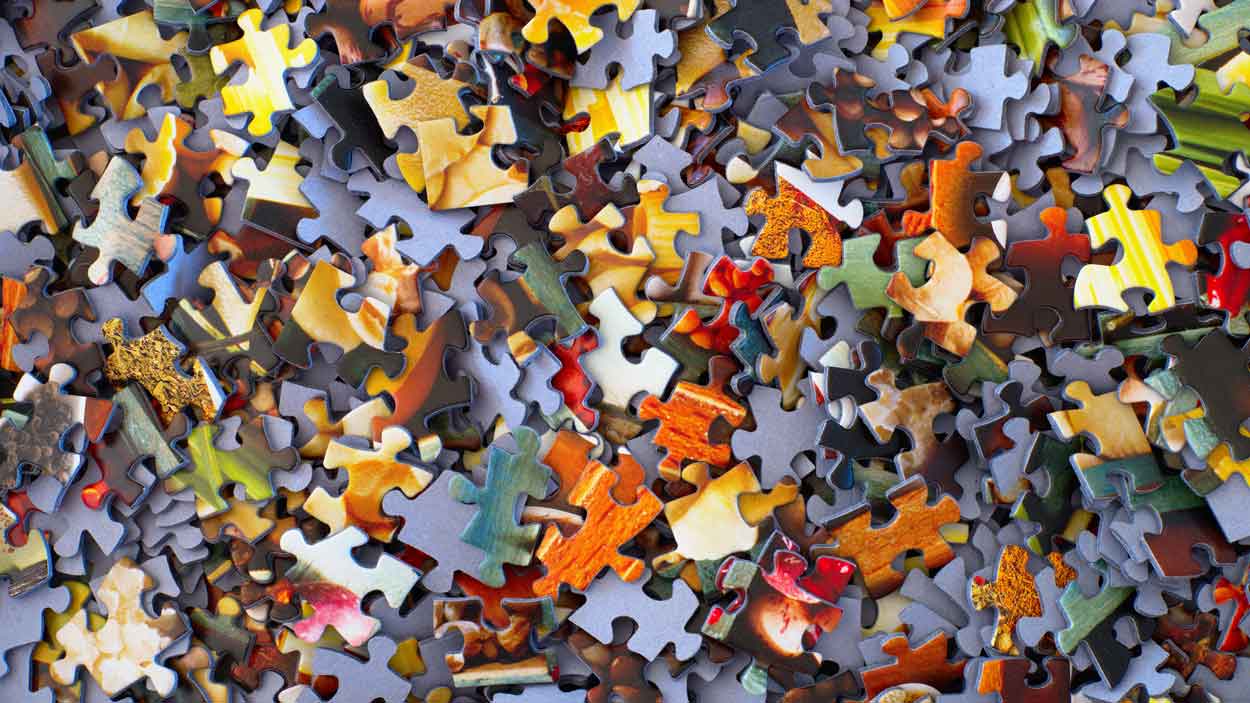 jumbled puzzle pieces
